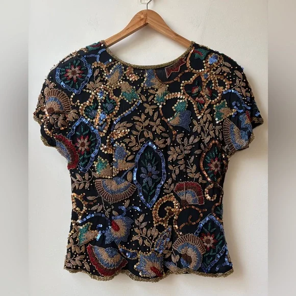 Oleg Cassini Vintage Beaded Top - Picture 15 of 15